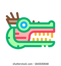 Sacred Totem Animal Head Icon Vector. Outline Sacred Totem Animal Head Sign. Isolated Contour Symbol Illustration