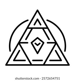 Sacred triangle symbol icon in line style 