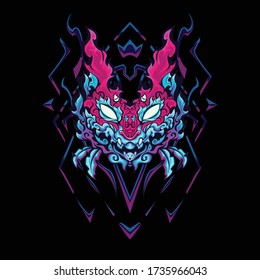 
sacred tribal cat soul grab one for your soul abstract ghost travel collection art blue pink poster 