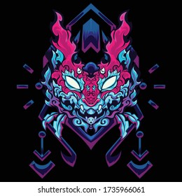 
sacred tribal cat soul grab one for your soul abstract ghost travel collection art blue pink poster 