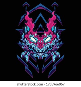 
sacred tribal cat soul grab one for your soul abstract ghost travel collection art blue pink poster 