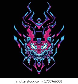 
sacred tribal cat soul grab one for your soul abstract ghost travel collection art blue pink poster 