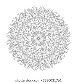 Sacred Visions adult mandala coloring book page for kdp book interior.Peaceful Petals, Ability to Relax, Brain Experiences, Harmonious Haven, Peaceful Portraits, Blossoming Beauty mandala design.