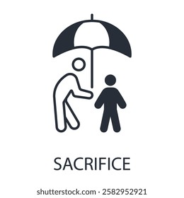 sacrifice icon. vector.Editable stroke.linear style sign for use web design,logo.Symbol illustration.