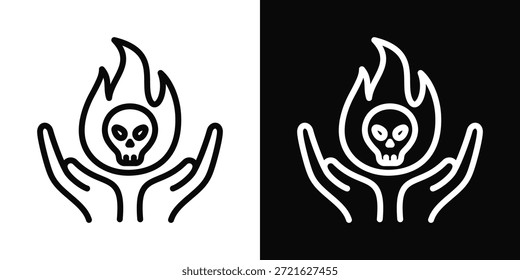 Estilo de fondo blanco y negro del icono del sacrificio