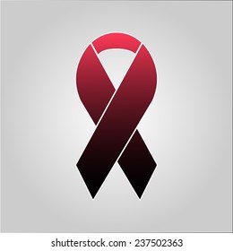Sacrifice ribbon on gray background, stock vector