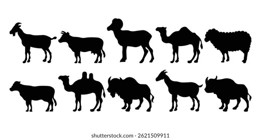 Sacrificial Animal Silhouette Vector Collection