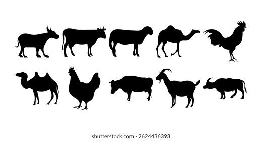 Sacrificial animals Silhouette Vector Collection