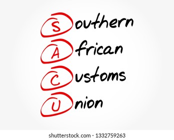 SACU - Southern African Customs Union acronym, concept background