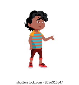 sad african boy kid on school lesson cartoon vector. sad african boy kid on school lesson character. isolated flat cartoon illustration