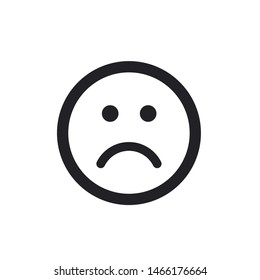 Sad or angry emoji icon isolaten on white