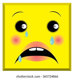 Sad and angry emoticon, vector illustration
