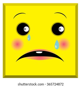 Sad and angry emoticon, vector illustration