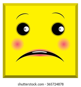 Sad and angry emoticon, vector illustration
