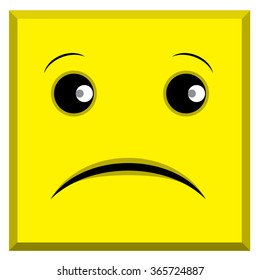 Sad and angry emoticon, vector illustration