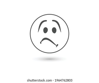 Sad or angry icon isolated on white. EPS 10