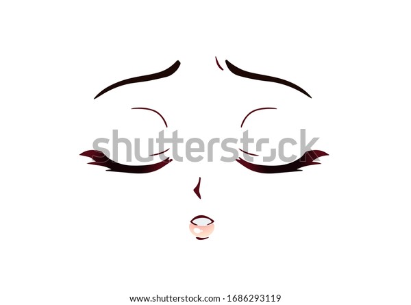 Vector De Stock Libre De Regalias Sobre Triste Rostro De Anime Manga Estilo