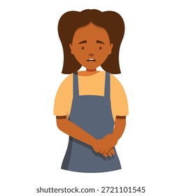 Sad, ashamed waitress feeling guilty after making a mistake at work