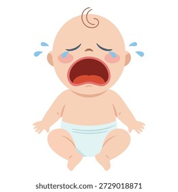 Trauriges Babygesicht weinend Ausdruck Vektorgrafik