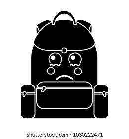 sad backpack school supplies  kawaii icon image 