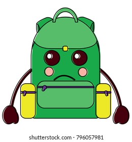 sad backpack school supplies  kawaii icon image 