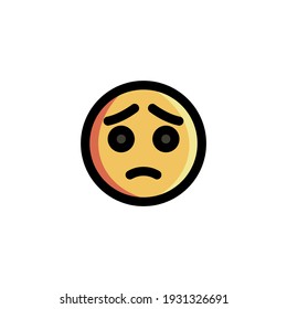 Sad Bad Mood Feel Sorry Regret Emoticon Icon Logo Vector Illustration. Outline Style.
