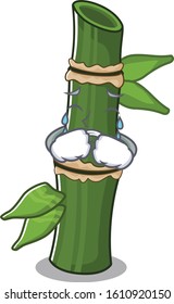 Sad of bamboo cartoon with mascot style