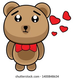  sad bear cartoon vector clipart