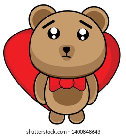 sad bear cartoon vector clipart