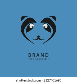 icono del logo de la ilustración de la cara del oso triste. diseño abstracto de vector plano.