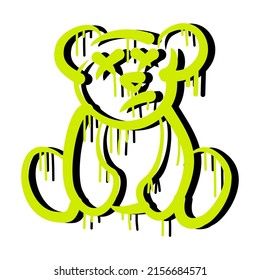 Sad Bear Patch Streetwear Urban Design Stock Vector (Royalty Free ...