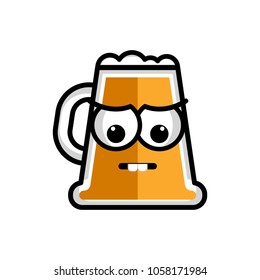 Sad beer cartoon character