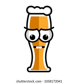 Sad beer cartoon character