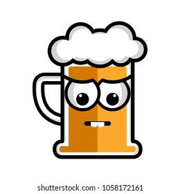 Sad beer cartoon character