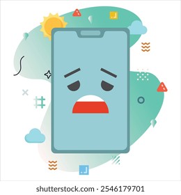 Triste expresión emoji desconcertado