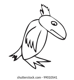 Sad bird cartoon
