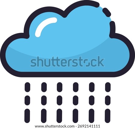 Sad blue rain cloud with dark raindrops, suitable for weatherrelated designs, melancholy concepts, and emotional visual storytelling projects.