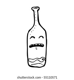 caricatura de una botella triste