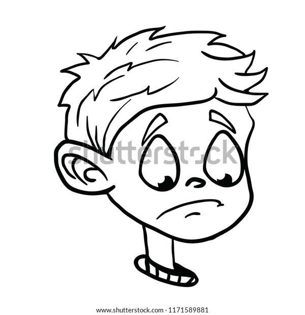 Sad Boy Cartoon Illustration Isolated On Stock Vector (royalty Free 