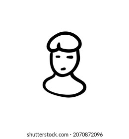 ícono de chico triste en vector. Logotipo - Doodle