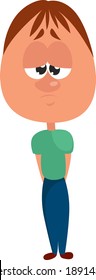 Sad boy , illustration, vector on white background