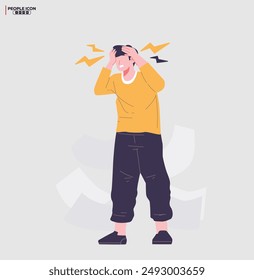 A Sad Boy outline icon related to analysis, infographic, analytics. Editable stroke. Vector illustration. 