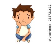 Sad boy, vector