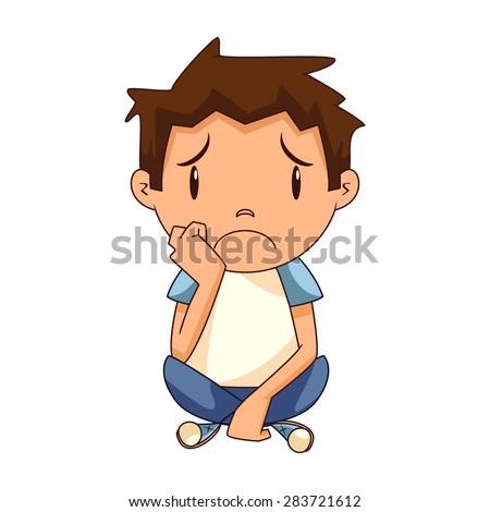 Sad Boy Vector Stock Vector (Royalty Free) 283721612 - Shutterstock