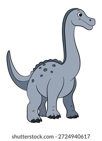 Dinossauro braquiossauro triste sobre um fundo branco