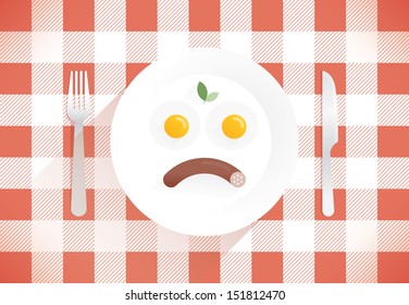Sad Breakfast. Bad, unhealthy food concept.