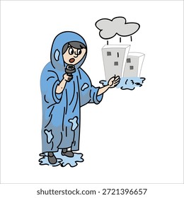 Noiva triste chorando sob uma ilustração de vetor de nuvem de chuva