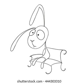 Sad bunny character. 
