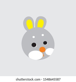 Sad bunny face vector image
