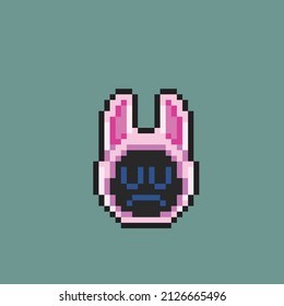 Sad Bunny Head In Pixel Style